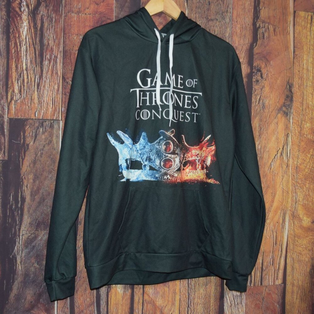 GAME OF THRONES Women's / Juniors Sz 3XL  "Conquest" Black Lightweight Hoodie